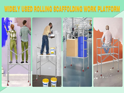 Scaffolding Work Platform, Rolling Scaffolding with Wheels, Scaffold for Building Construction, Interior Painting, Home Improvement（71" Height, 500LBS Capacity, Silver)